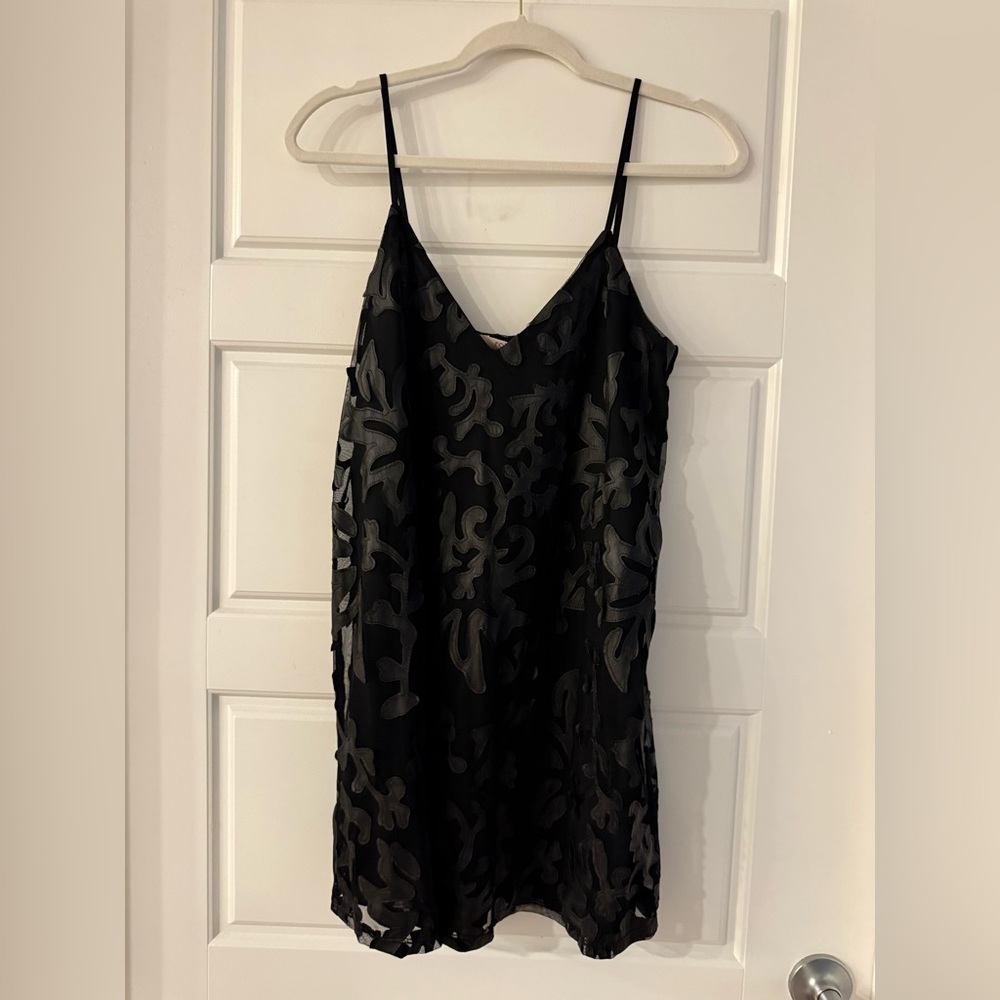 NWT! Elegant Black Floral Mini Dress